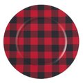 Saro Lifestyle SARO CH801.R14R 14 in. Round Table Chargers with Buffalo Plaid Design - Red  Set of 4 CH801.R14R